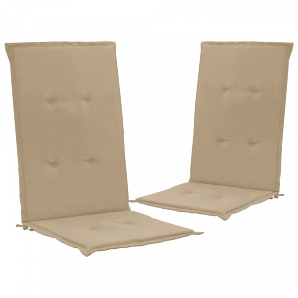Voděodolné podušky na zahradní židle 2 ks Dekorhome Béžová,Voděodolné podušky na zahradní židle 2 ks